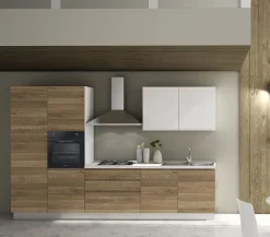 Cucina Nicole 330 moderna noce lineare scontata 40%^Artigianale Discount