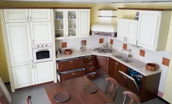 Artigianale Cucina noce country ad angolo Doppio dentello in offerta- Cucine Ad Angolo|Cucine Country