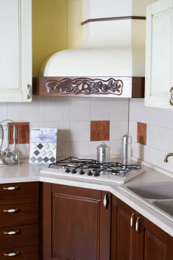 Artigianale Cucina noce country ad angolo Doppio dentello in offerta- Cucine Ad Angolo|Cucine Country