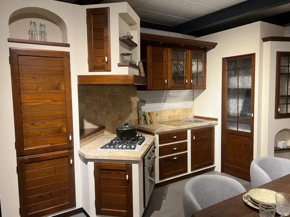 Cucina noce in muratura ad angolo Ger a soli 11000 Euro^Giaconi & Raponi Online