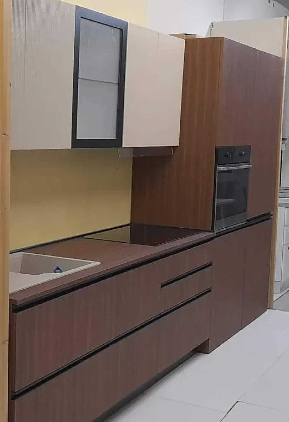 Cucina noce moderna lineare Nexus tabacco^Giannei