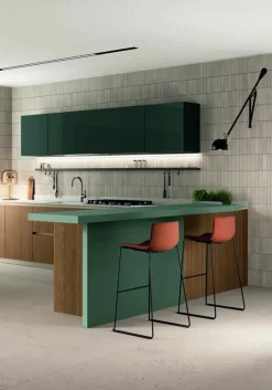 Outlet Cucina noce moderna Lungomare plus combo.04 scontata Cucine Ad Angolo|Cucine Moderne