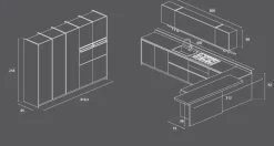 Outlet Cucina noce moderna Lungomare plus combo.04 scontata Cucine Ad Angolo|Cucine Moderne