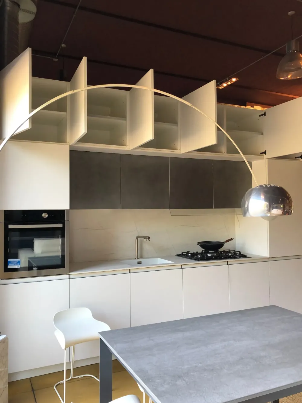 Nova Cucina Cucina design lineare bianca in laccato opaco Smart- Cucine Lineari|Cucine Design