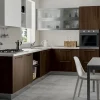 Prima Cucine CUCINA Primacucine Domino noce carruba e bianco matt PREZZO OUTLET- Cucine Ad Angolo|Cucine Moderne
