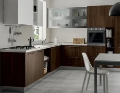 Prima Cucine CUCINA Primacucine Domino noce carruba e bianco matt PREZZO OUTLET- Cucine Ad Angolo|Cucine Moderne