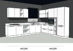 Prima Cucine CUCINA Primacucine Domino noce carruba e bianco matt PREZZO OUTLET- Cucine Ad Angolo|Cucine Moderne