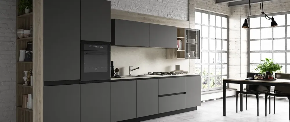Prima Cucine CUCINA Primacucine lineare Zoe grafite e zoe grafite e silvermine SCONTATA- Cucine Lineari