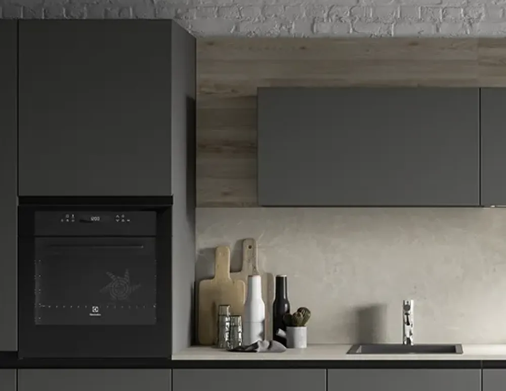 Prima Cucine CUCINA Primacucine lineare Zoe grafite e zoe grafite e silvermine SCONTATA- Cucine Lineari