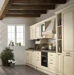 Clearance Cucina provenzale lineare Cucina modello shabby vintage  l,egno lineare white   a prezzo ribassato Cucine Lineari