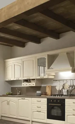 Clearance Cucina provenzale lineare Cucina modello shabby vintage  l,egno lineare white   a prezzo ribassato Cucine Lineari