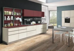 Hot Cucina rossa moderna lineare Jey feel lineare Cucine Lineari|Cucine Moderne