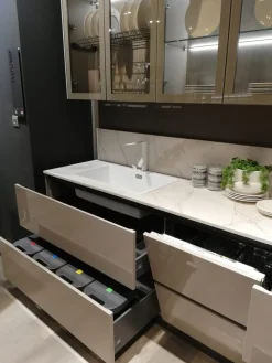 Cucina Round neck moderna tortora ad angolo scontata 53%^Lube Cucine Discount