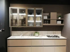 Cucina Round neck moderna tortora ad angolo scontata 53%^Lube Cucine Discount