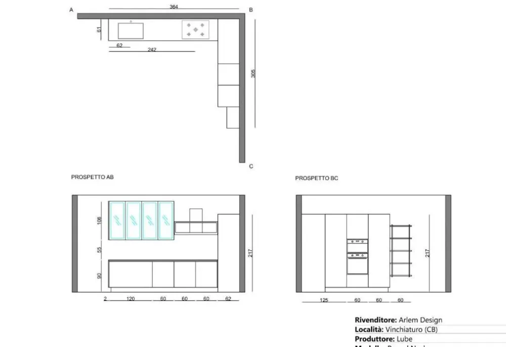 Cucina Round neck moderna tortora ad angolo scontata 53%^Lube Cucine Discount