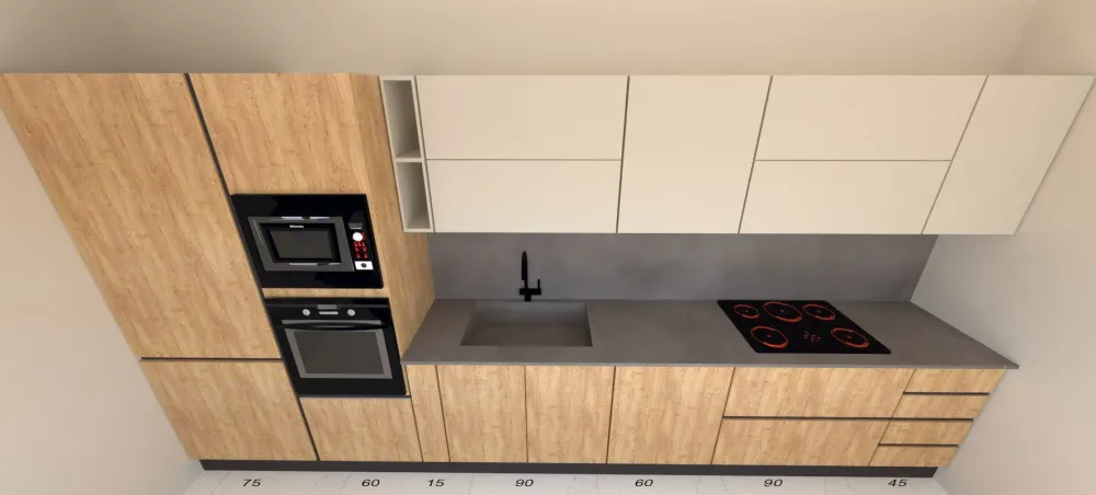 Hot Cucina rovere chiaro design lineare Sp 22 in Offerta Outlet Cucine Lineari|Cucine Design