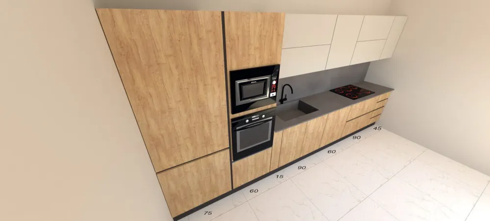Hot Cucina rovere chiaro design lineare Sp 22 in Offerta Outlet Cucine Lineari|Cucine Design