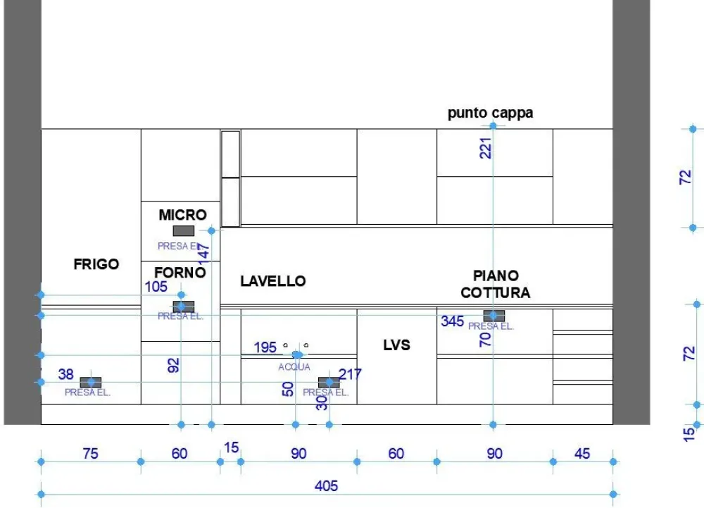 Hot Cucina rovere chiaro design lineare Sp 22 in Offerta Outlet Cucine Lineari|Cucine Design
