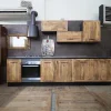 Outlet Cucina rovere chiaro industriale lineare Cucina industriale  vintage in legno e ferro  offerta unica in offerta Cucine Lineari