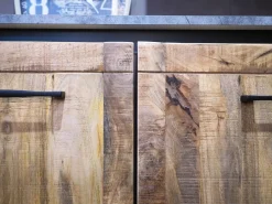 Outlet Cucina rovere chiaro industriale lineare Cucina industriale  vintage in legno e ferro  offerta unica in offerta Cucine Lineari