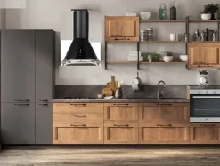 Collezione esclusiva Cucina rovere chiaro industriale lineare  cucina river indsutrial moderna   a soli 5990€- Cucine Lineari