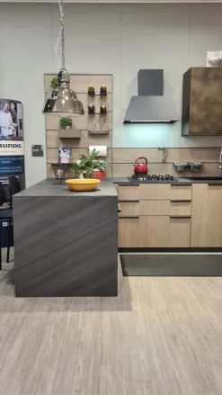 Cucina rovere chiaro moderna con penisola Mia a soli 9900 Euro Cucine Con Penisola|Cucine Moderne