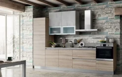 Ar-Due Cucina rovere chiaro moderna lineare Easy mix a soli 4970 Euro- Cucine Lineari|Cucine Moderne