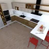 Cucina rovere chiaro moderna con penisola Sp22 scontata^Astra Hot