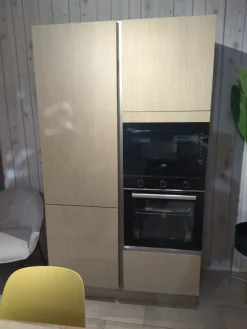 Cucina rovere chiaro moderna con penisola Ginevra in Offerta Outlet^Aran Sale