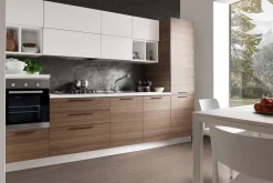 Cucina moderna lineare noce in laminato materico Cucina mod.chloè versione laminato eucalipto scontata del 35%^S75 New