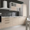 Cucina moderna lineare rovere chiaro in polimerico lucido Cucina mod.thelma con cappa a vista scontata del 35%^S75 Sale