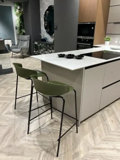 Scavolini Cucina design con penisola tortora in laminato materico Mira- Cucine Con Penisola|Cucine Design