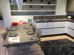 Online Cucina moderna ad angolo rovere chiaro in laminato materico Cucina liberamente laminato materico Cucine Ad Angolo|Cucine Moderne