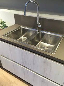 Online Cucina moderna ad angolo rovere chiaro in laminato materico Cucina liberamente laminato materico Cucine Ad Angolo|Cucine Moderne