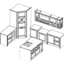 Artigianale Cucina Shabby chic ad angolo a Roma, grigio provenzale, sconto 50%.- Cucine Ad Angolo