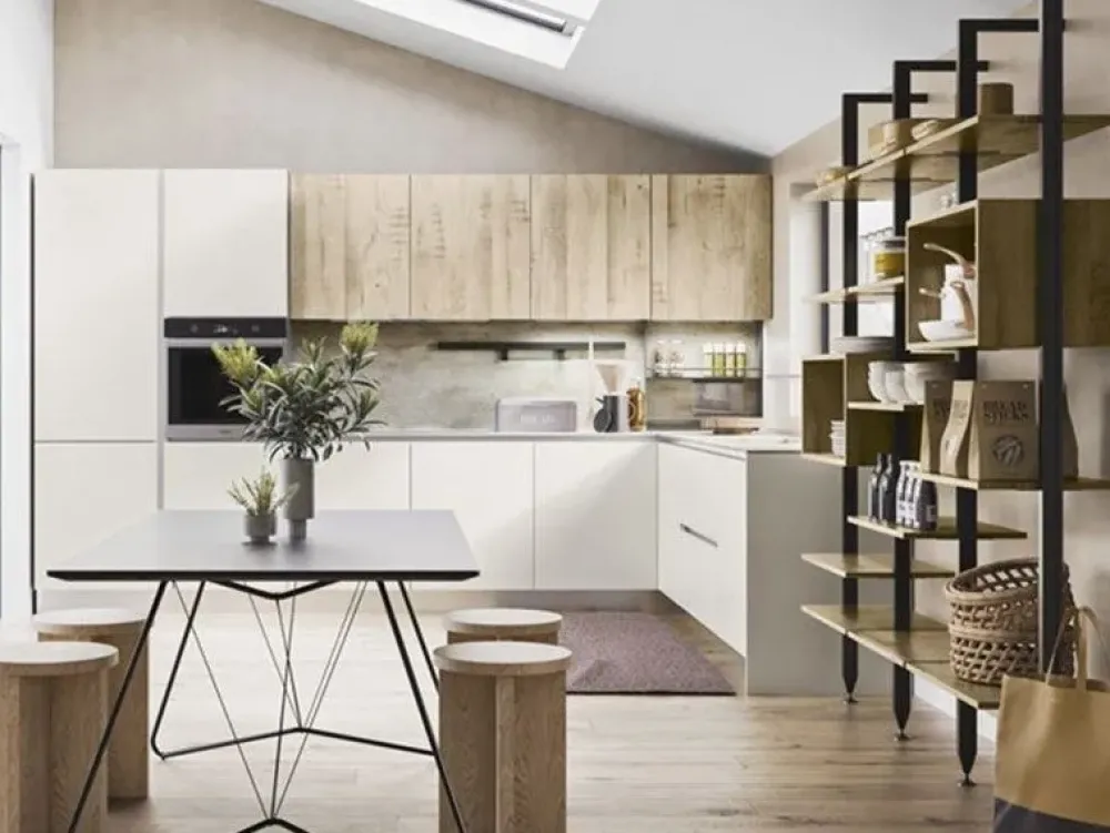 New Cucina Smart moderna bianca ad angolo con sconto del 50%. Cucine Ad Angolo|Cucine Moderne