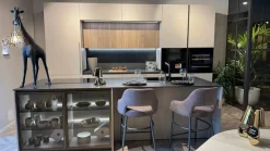 Stosa Cucina design con isola tortora in laminato materico Metropolis- Cucine Ad Isola|Cucine Design