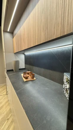 Stosa Cucina design con isola tortora in laminato materico Metropolis- Cucine Ad Isola|Cucine Design