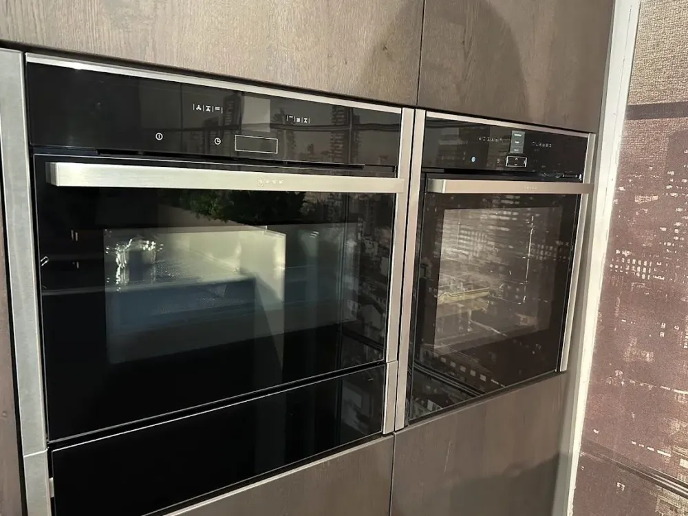 Arredo3 Cucina Time + asia moderna rovere moro con isola scontata 50%- Cucine Ad Isola|Cucine Moderne