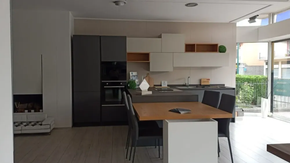 Arredo3 Cucina Time laccata opaco con penisola con un ribasso imperdibile- Cucine Con Penisola