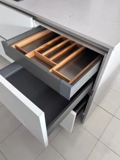 Gentili Group Cucina Time moderna bianca con penisola scontata 40%- Cucine Con Penisola|Cucine Moderne