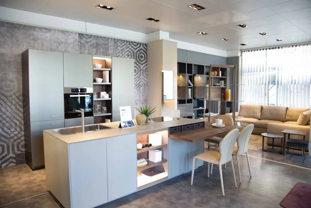 Ernestomeda Cucina tortora design ad isola Soul in Offerta Outlet- Cucine Ad Isola|Cucine Design