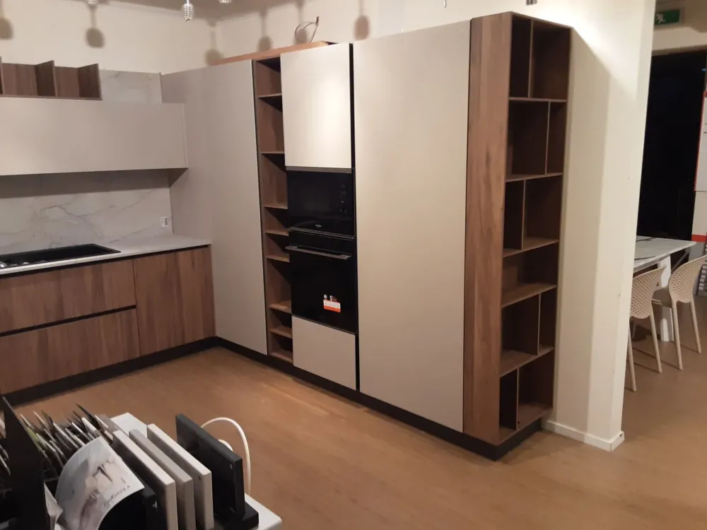 Cucina tortora design ad angolo Glass scontata^Arredo3 New