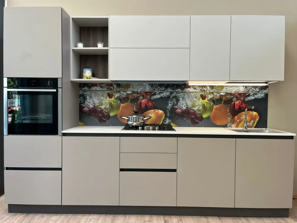 Online Cucina tortora design lineare Cucina ardue light brown scontata Cucine Lineari|Cucine Design