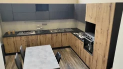 Cucina tortora moderna ad angolo Anita in Offerta Outlet^Arrex Clearance