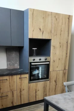 Cucina tortora moderna ad angolo Anita in Offerta Outlet^Arrex Clearance