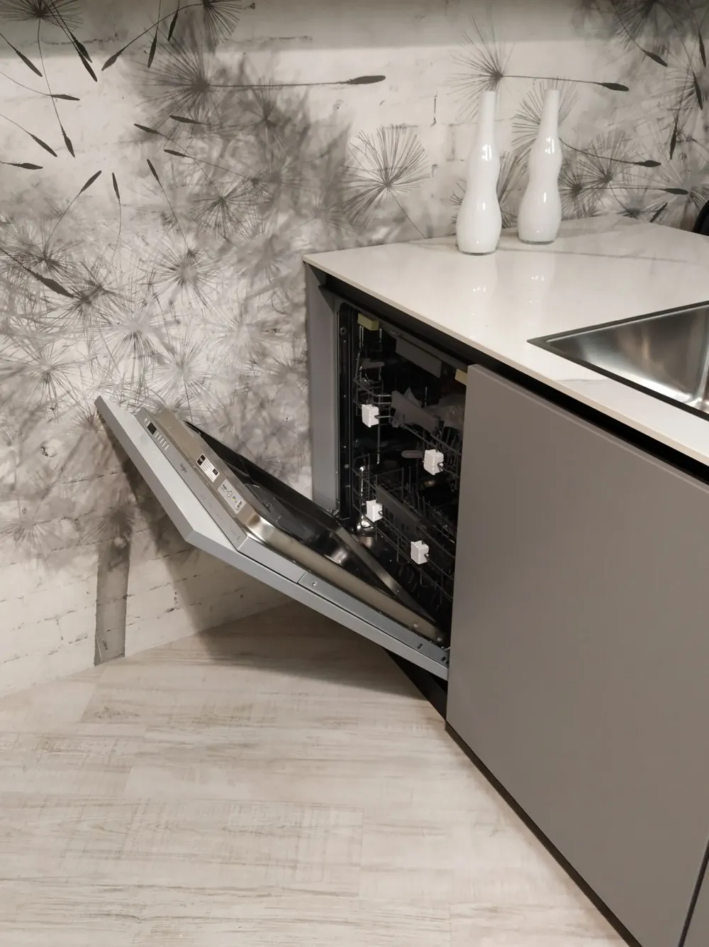 Cucina tortora moderna con penisola Xl in Offerta Outlet Cucine Con Penisola|Cucine Moderne