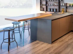 Cucina tortora moderna con penisola Klab 02 outlet a soli 21490 Euro^Diotti.com Online