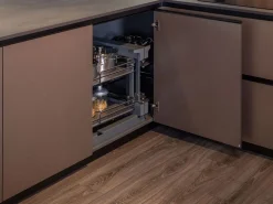 Cucina tortora moderna con penisola Klab 02 outlet a soli 21490 Euro^Diotti.com Online