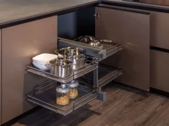 Cucina tortora moderna con penisola Klab 02 outlet a soli 21490 Euro^Diotti.com Online